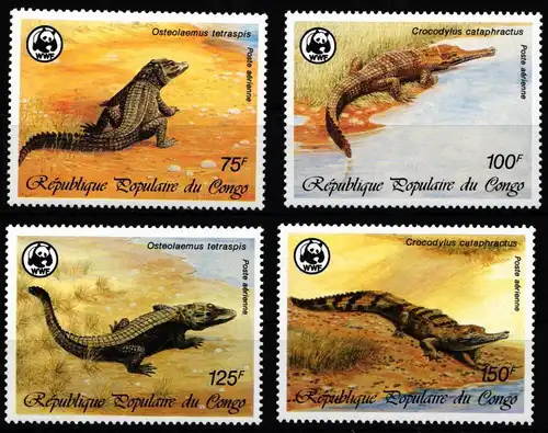 Kongo (Brazzaville) 163-1066 postfrisch Wildtiere, Krokodile #JW501