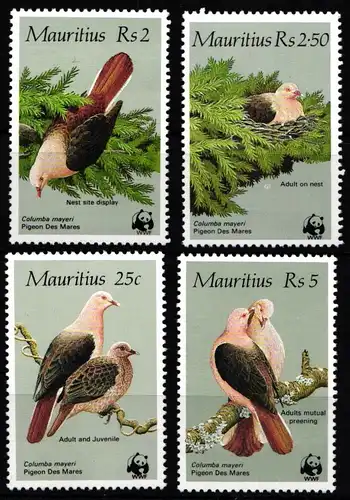 Mauritius 609-612 postfrisch Vögel #JW532
