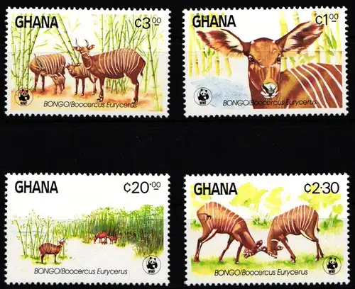 Ghana 1060-1063 postfrisch Wildtiere, Antilopen #JW518