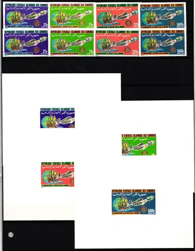 Komoren 758-761 A+B plus Luxusblöcke postfrisch Rotarier #NB115