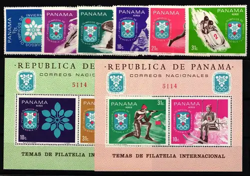 Panama Block 87-88 + 1046-1051 postfrisch Olympiade Grenoble 1968 #NB042