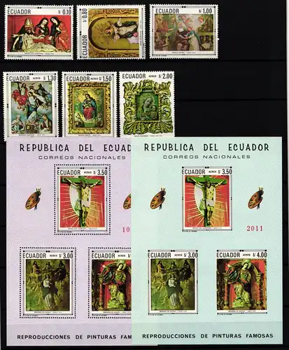 Ecuador Block 47-48 + 1409-1411 postfrisch Kunst #NB052