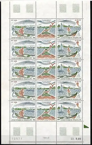 St. Pierre et Miquelon 581-582 postfrisch als Zd-Bogen #NB107