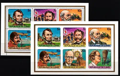 Guinea 988-993 A+B postfrisch als ZD-Bogen, Rotarier #NB128