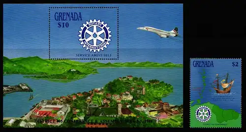 Grenada Block 203 + 1742 postfrisch Rotarier #NB132