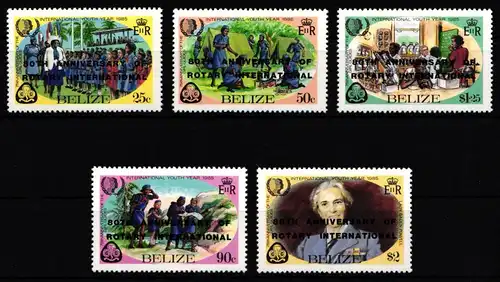Belize 820-824 postfrisch Rotarier #NB135