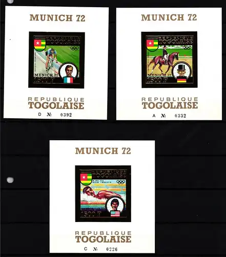 Togo Block 70-72 B postfrisch Medaillengewinner München 1972 #NB108