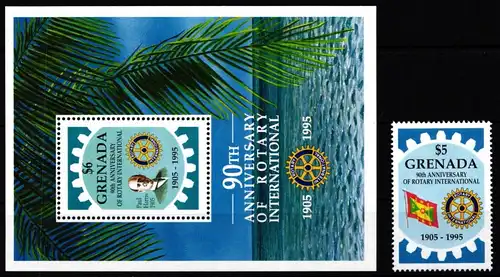 Grenada Block 398 + 2962 postfrisch Rotarier #NB133