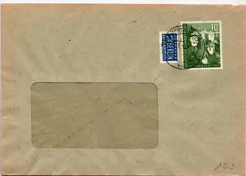 BRD Bund 153 auf Brief als Einzelfrankatur #NB478