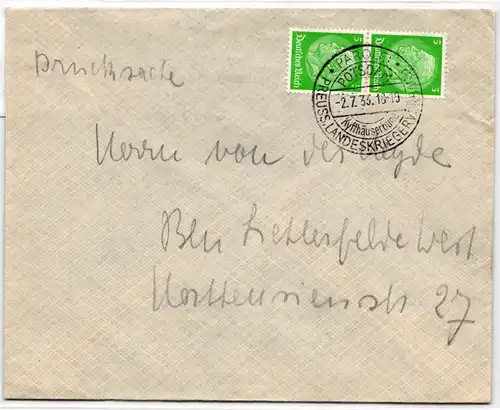 Deutsches Reich 515 auf Brief Sonderstempel Landeskriegerverband #NB570