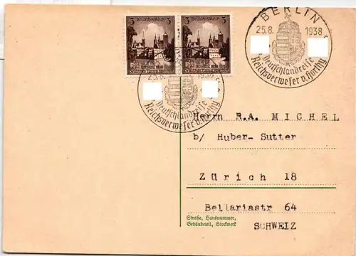 Deutsches Reich 665 auf Postkarte Sonderstempel Berlin #NB579