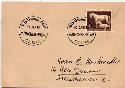 Deutsches Reich 899 auf Postkarte Sonderstempel München #NB581
