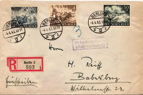 Deutsches Reich 842 u.a. auf Brief seltene portogerechte Destination #NB561