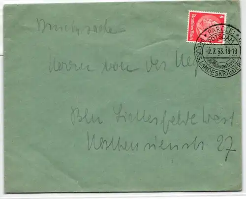 Deutsches Reich 517 auf Brief Sonderstempel Landeskriegerverband #NB572
