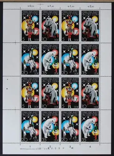 DDR ZD-Bogen 2364-2367 postfrisch mit DV 1, breite Ränder und PLF I #NB185