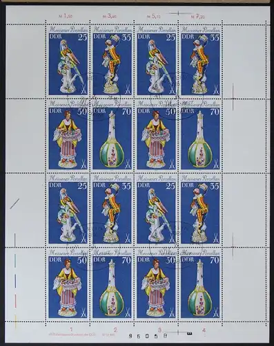 DDR ZD-Bogen 2468-2471 gestempelt mit ESSt, mit DV 2 und mit Leerfeldern #NB198