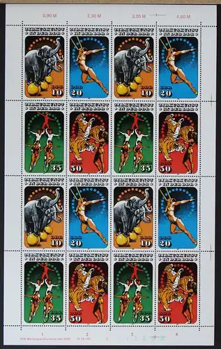 DDR ZD-Bogen 2983-2986 postfrisch mit DV 2 und mit grüner BZN #NE152