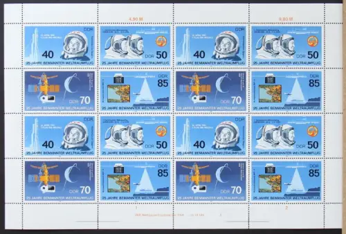 DDR ZD-Bogen MICHEL 3005-3008 postfrisch mit DV 2 #NE045