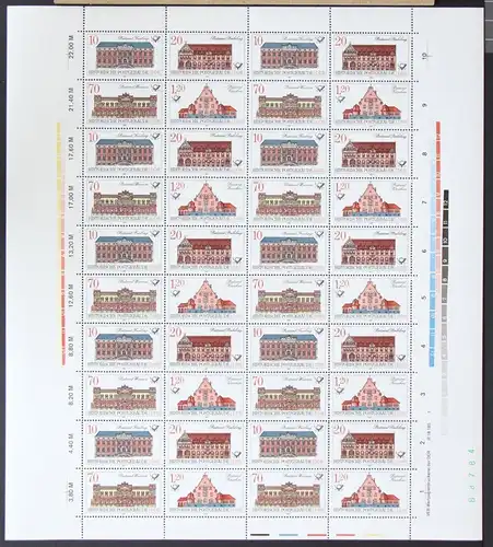 DDR ZD-Bogen 3067-3070 postfrisch mit DV WPD 1 und mit PLF 3069I #NE057