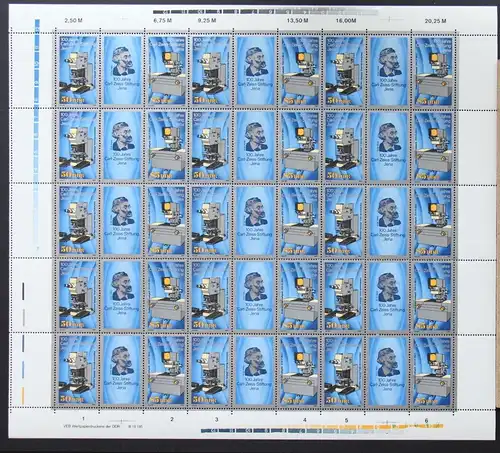 DDR ZD-Bogen 3252-3253 postfrisch mit DV WPD und mit 5 Leerfelder #NE085