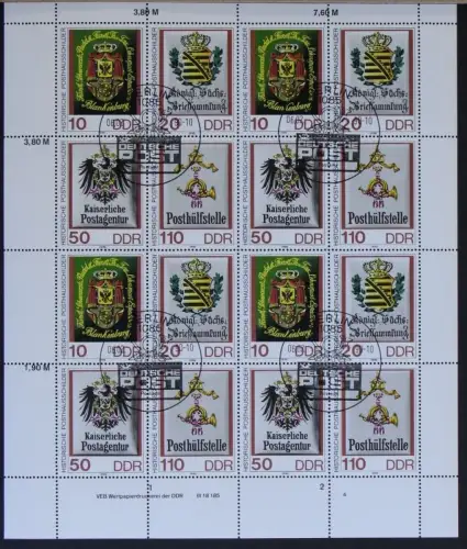 DDR ZD-Bogen MICHEL 3306-3309 gestempelt mit ESSt und mit DV 4 #NB170