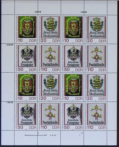 DDR ZD-Bogen 3306-3309 postfrisch mit DV 2 #NB167