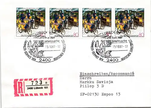 BRD Bund 1337 auf Brief als Mehrfachfrankatur vom Ersttag #ND751