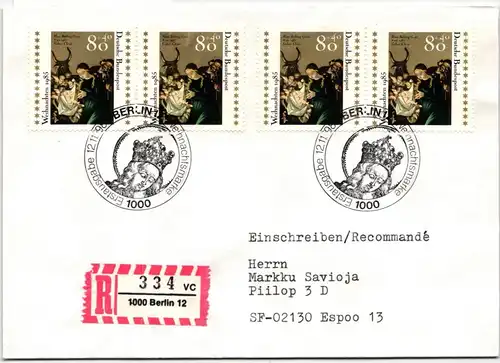 BRD Bund 1267 auf Brief als Mehrfachfrankatur vom Ersttag #ND786