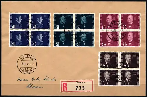 Liechenstein 257-266 als Ersttagsbrief Fotoattest Peter Marxer SBPV #NG160