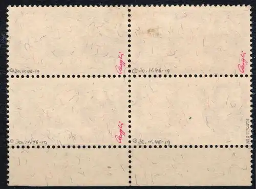 Schweiz 459 gestempelt 4er Block, signiert #NG179