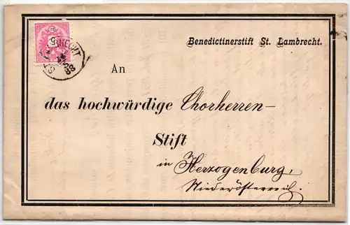 Österreich 46 auf Brief als Einzelfrankatur 5 Kr auf Trauerbrief #NG175