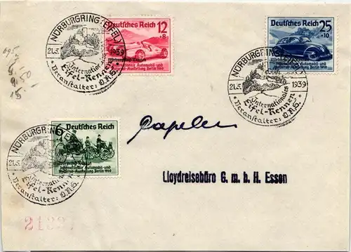 Deutsches Reich 695-697 auf Brief nur Vorderseite #NG043