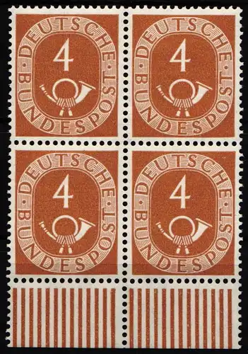 BRD Bund 124 postfrisch 4er Block vom Unterrand #NG063