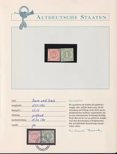 Thurn & Taxis 25, 51 postfrisch auf Borek Seiten #NH229