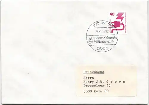 Berlin 407 D auf Brief als Einzelfrankatur #NG216