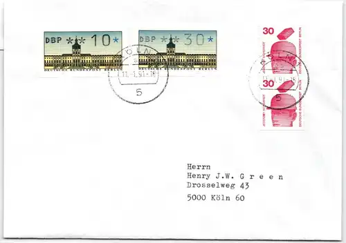 Berlin 406 C/D u.a. auf Brief als Mischfrankatur C/D als ZD #NG212