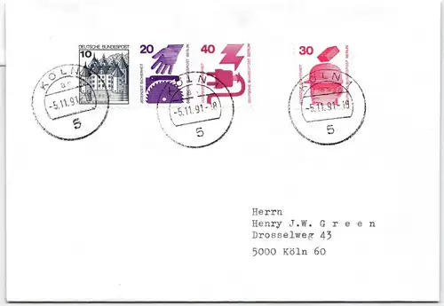 Berlin 404, 406/7 C u.a. auf Brief als Mischfrankatur #NG218