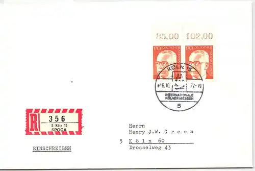 Berlin 432 auf Brief als Mehrfachfrankatur vom Oberrand #NG251