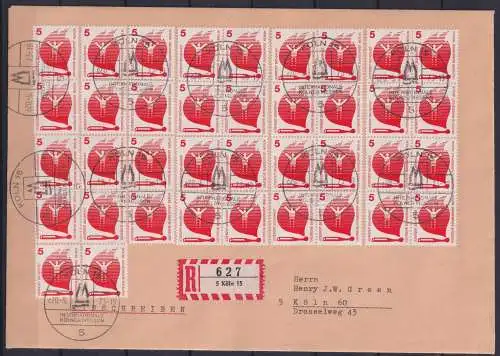 Berlin 402 auf Brief als Mehrfachfrankatur portogerecht mit 38 Marken #NG219