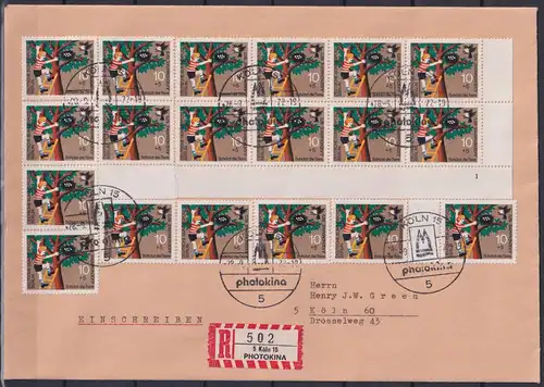 Berlin 418 FN auf Brief als Mehrfachfrankatur 19 Stck., 1x Formnummer 1 #NG231