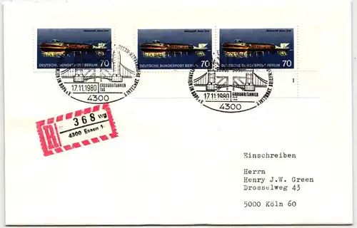 Berlin 487 FN auf Brief als Mehrfachfrankatur Formnummer 1 #NG306