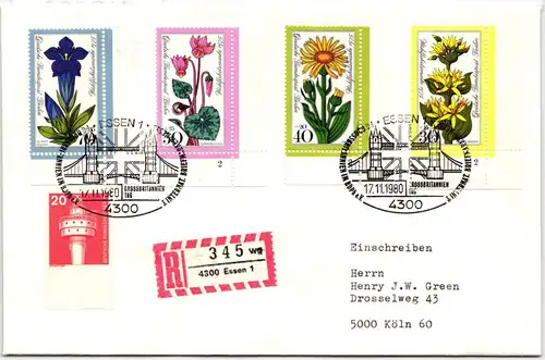 Berlin 510-513 FN u.a. auf Brief als Mischfrankatur je mit Formnummer #NG336