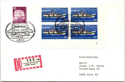 Berlin 485 FN auf Brief als Mehrfachfrankatur Formnummer 2 #NG305