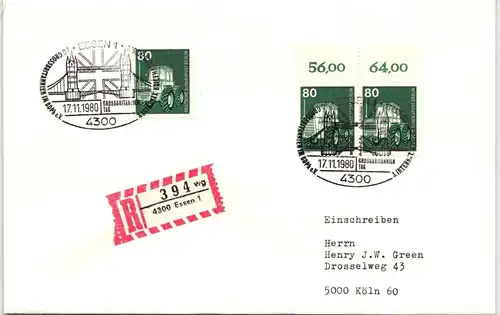 Berlin 501 auf Brief als Mehrfachfrankatur vom Oberrand #NG322
