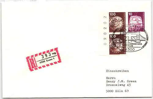 Berlin 502 auf Brief als Mehrfachfrankatur mit Bogenzähler #NG325