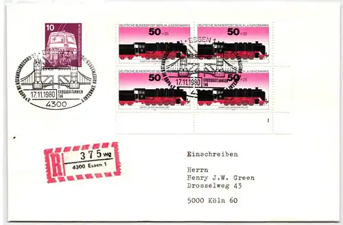 Berlin 490 FN auf Brief als Mehrfachfrankatur Formnummer 1 #NG311