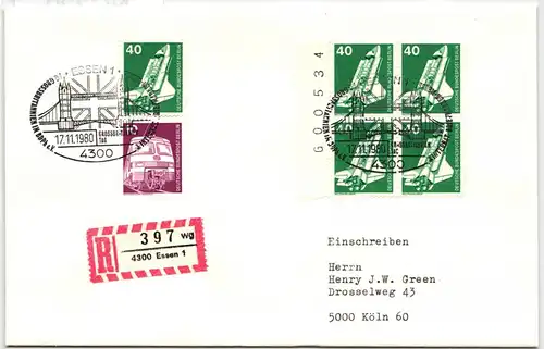 Berlin 498 auf Brief als Mehrfachfrankatur mit Bogenzähler #NG320
