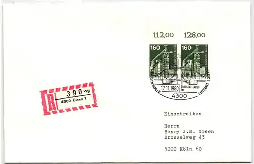 Berlin 505 auf Brief als Mehrfachfrankatur vom Oberrand #NG326