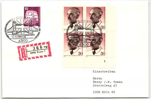 Berlin 492 FN auf Brief als Mehrfachfrankatur Formnummer 1 #NG312