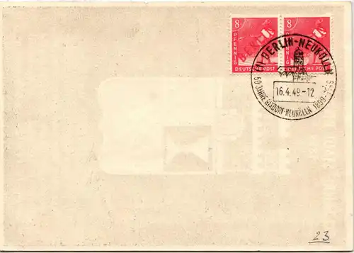 Berlin 23 auf Ausstellungskarte 50 Jahre Stadt Rixdorf #NG373